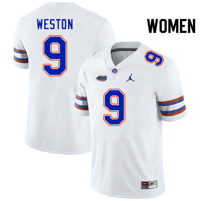 Women #9 Ja'Markis Weston Florida Gators College Football Jerseys Stitched-White